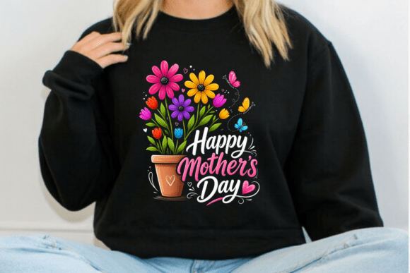 Download Happy Mothers Day Flower Pot Shirt PNG - Happy Collection