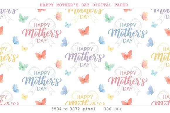 Download Happy Mother's Day Digital Paper PNG - Happy Collection
