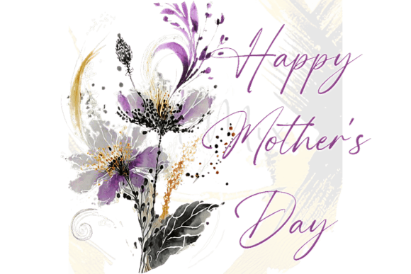 Download Happy Mother's Day Purple Flowers Png - Happy Collection