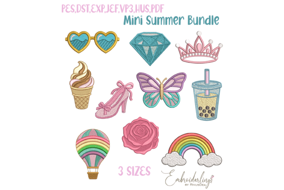 Download Mini Summer Embroidery Design Bundle - Mini Collection