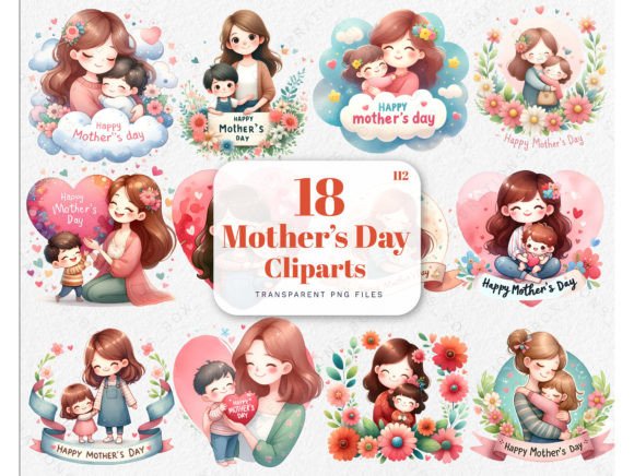 Download Cute Happy Mother's Day PNG Clipart Set - Happy Collection