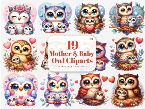 Download Happy Mother's Day PNG Owl and Baby Art - Happy Collection